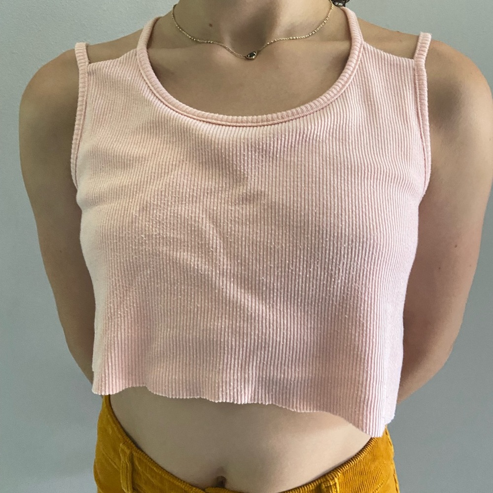 Cropped Baby Pink Tee, Back Design